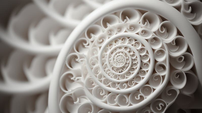 A close up of a spiral design on a plate. Generative AI image. vector illustration