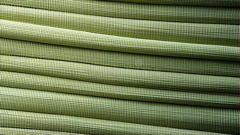 A close-up of a stack of green fabric stock illustration