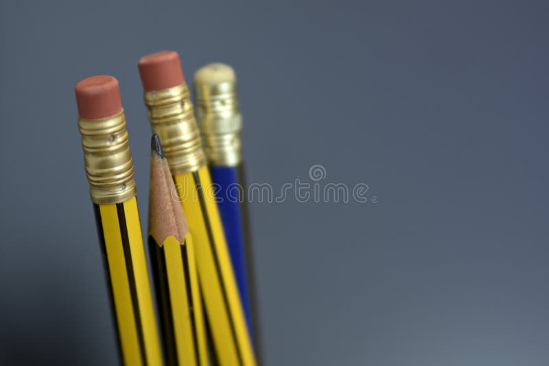 Close Up Stationary in the Office, Pen and Pencil Stock Photo Image
