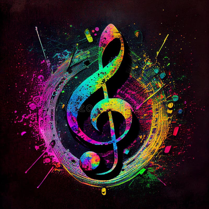 Colourful Treble Clef Stock Illustrations – 265 Colourful Treble