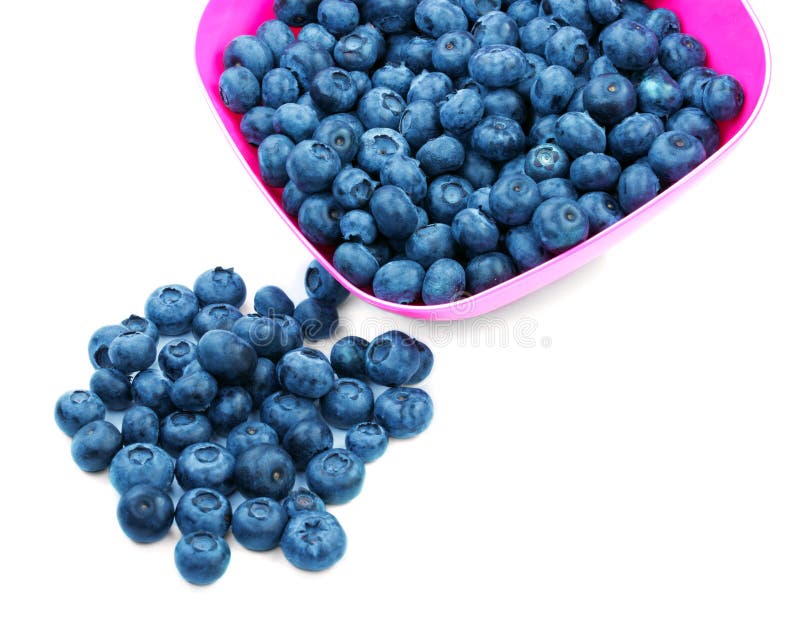 Close-up of Sweet Juicy Blueberries in a Bright Pink Plastic Bowl ...