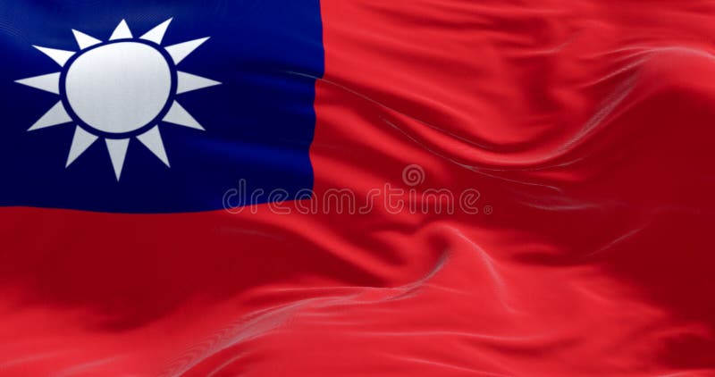 Close-up of Taiwan flag waving in the wind vector illustration