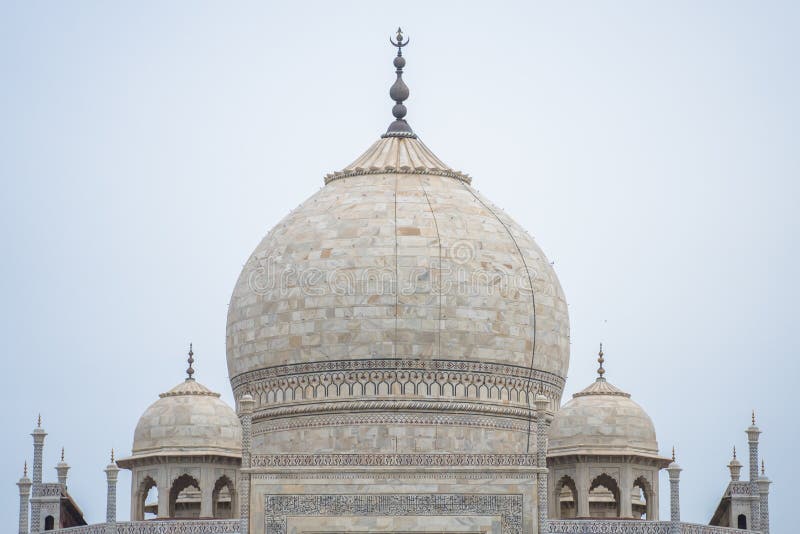 Close up Taj Mahal dome, Agra, India