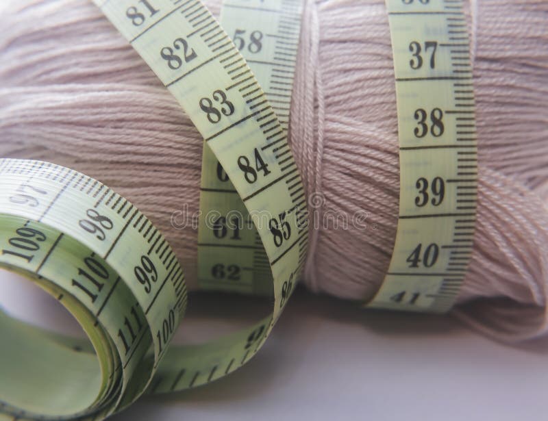 Close Up of Tape Measure and Wool Background. Concept Picture of Garment  Making. Stock Photo - Image of side, background: 171275206