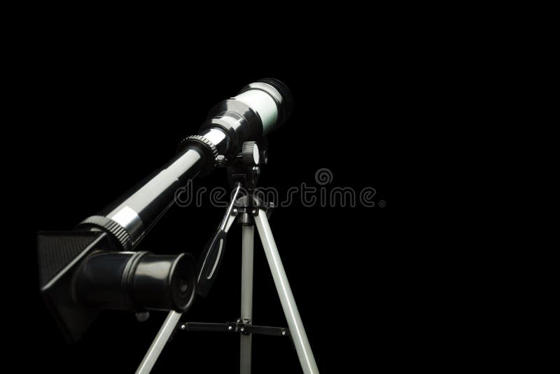 Close Up of Telescope Eyepiece Over Black Stock Image Image of optics