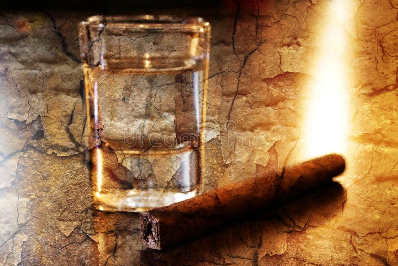 Tequila and cigar stock image. Image of bottle, relaxation 173020759