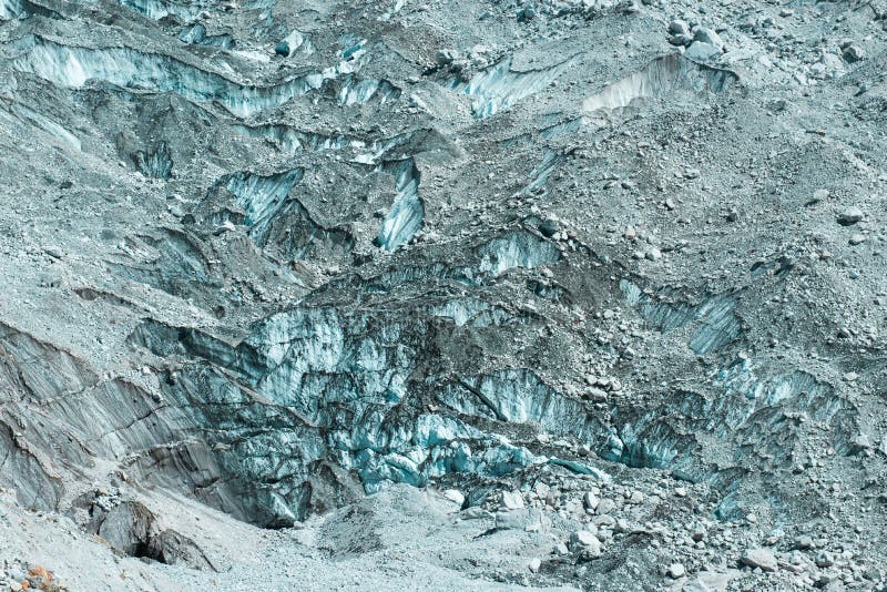 Close Up of Texture of Glacier in Everest Base Camp Region Stock Image