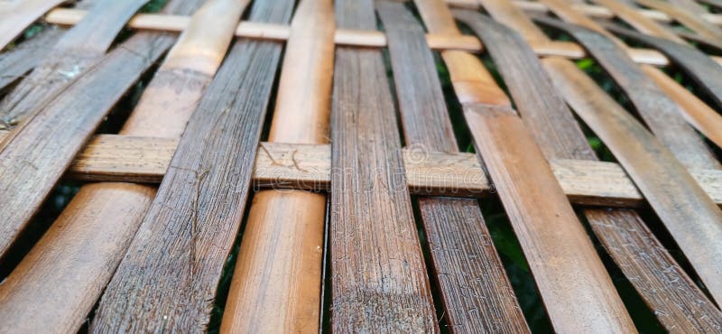 Close up texture large woven bamboo background royalty free stock photography