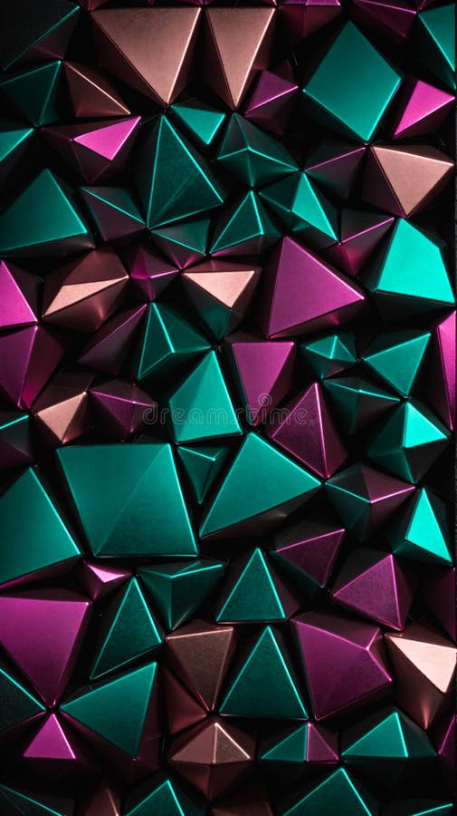 Close Up of Textured Geometric Triangles, Modern Art Photography, Abstract Design stock illustration