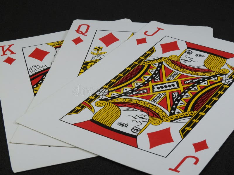 Three Playing Cards: King, Queen and Jack of Diamonds. Stock Photo - Image  of fortune, card: 140722516