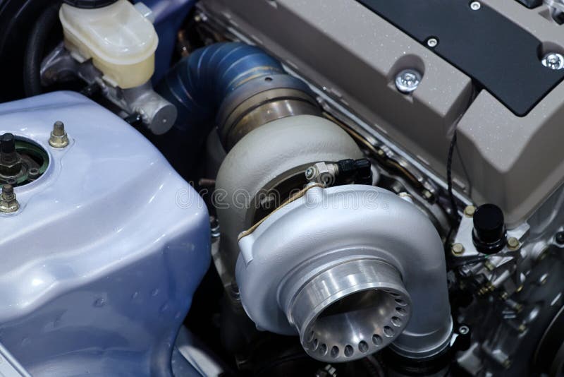 Closeup Turbo Engine on Car for Tune Up Stock Image Image of