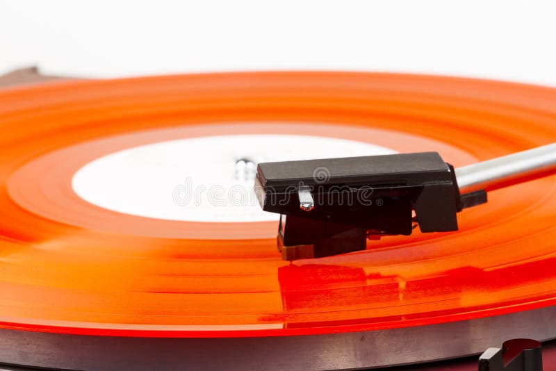 Close Up of Turntable Needle on a Vinyl Stock Image Image of
