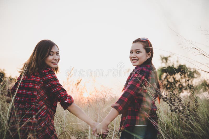 Close Up of Two Girls. Close Friends in Field with Sunset Background.  Freedom Enjoy Together. Vintage Filter Style Stock Image - Image of love,  lovely: 113741133