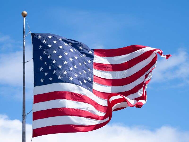 American Flag On Windy Day stock photo. Image of nation - 31231952