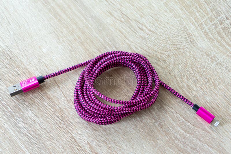 Close-up on an USB cable stock photo