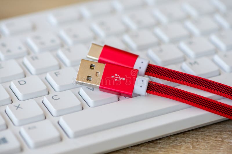 Close-up on an USB cable stock images