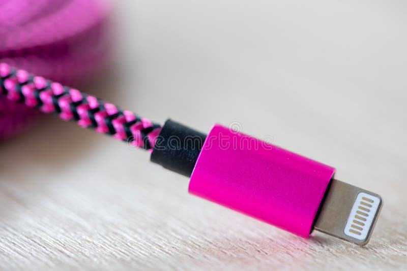 Close-up on an USB cable stock photography