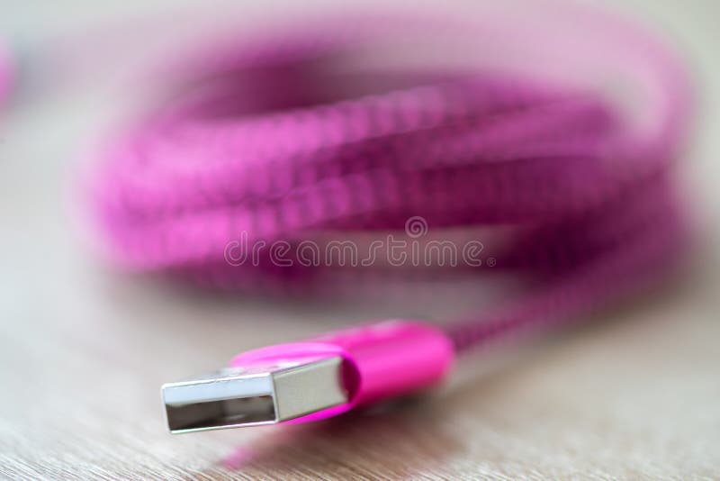 Close-up on an USB cable stock image