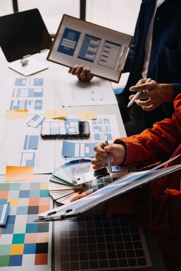 Close Up Ux Developer and Ui Designer Use Augmented Reality