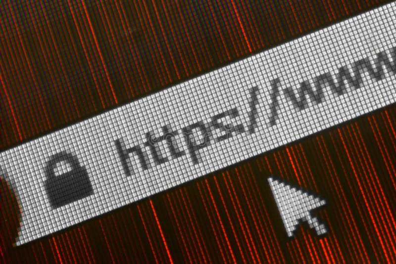 Close-up van HTTP-Adres in Webbrowser in Schaduwen van rood stock foto Close-up van HTTP-Adres in Webbrowser in Schaduwen van rood stock foto