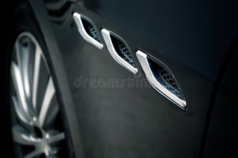 Close-up van sportwagendetails stock afbeeldingen Close-up van sportwagendetails stock afbeeldingen