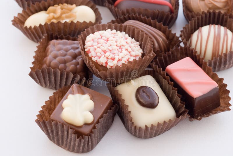 Close up of various colorful chocolat bonbons 3