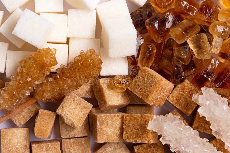 Close-up of various types of sugar on the table royalty free stock image Close-up of various types of sugar on the table royalty free stock image