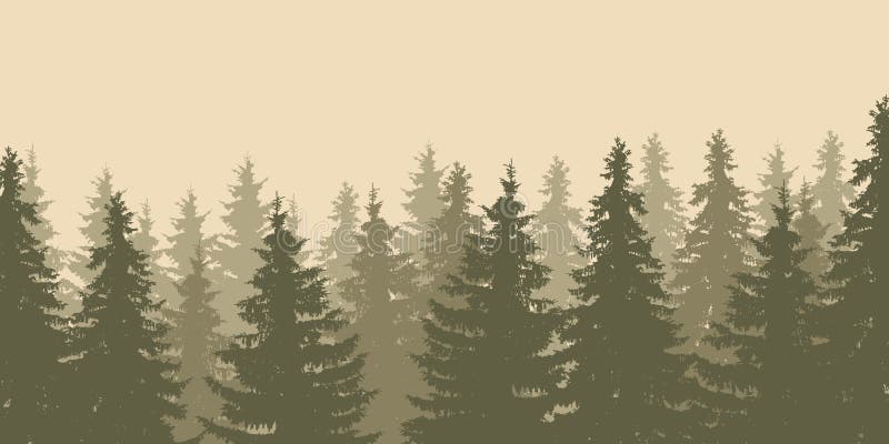 Close-up of a vector illustration of forest tree tops royalty free illustration