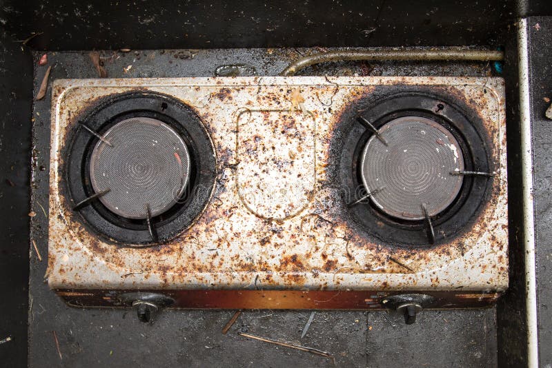 Close Up of Very Dirty Gas Burner Stock Image Image of real