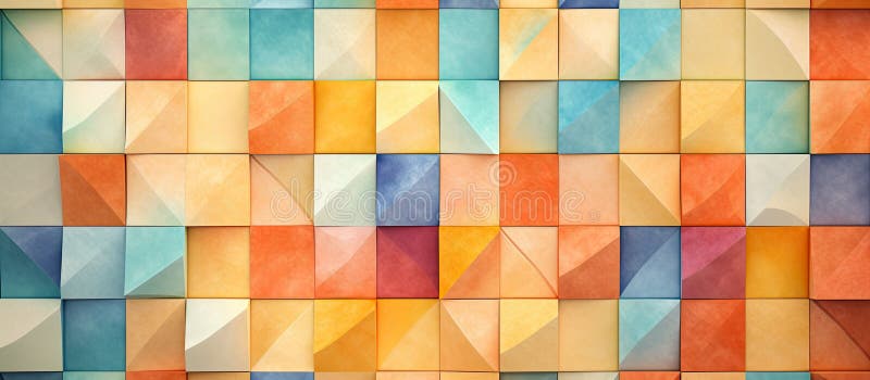 Close up of a vibrant geometric pattern on a textile wall art vector illustration