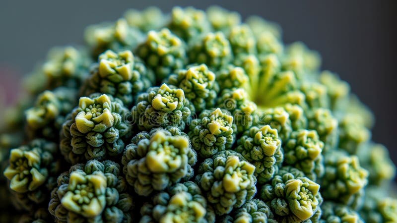 Close-up of vibrant romanesco broccoli with intricate fractal patterns royalty free illustration