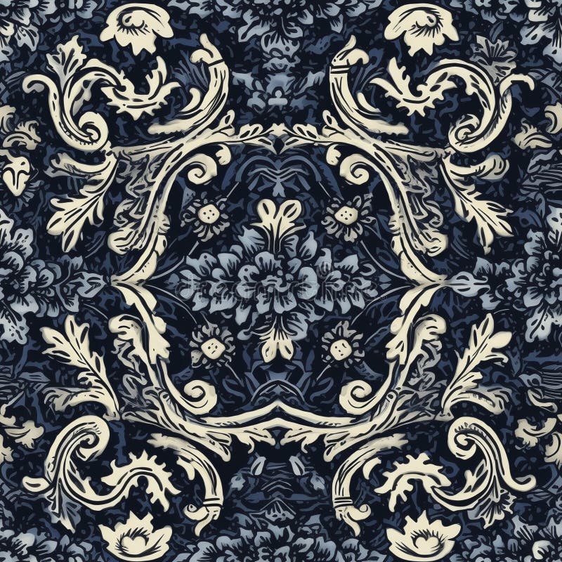 Azulejos pattern, created with generative AI royalty free illustration