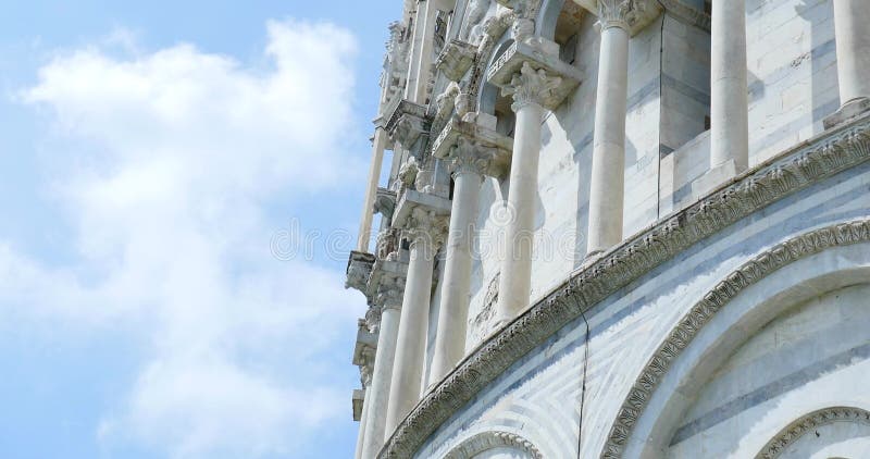 Close-up view of the Baptistry of St. John of the Cathedral in Pisa city, Italy