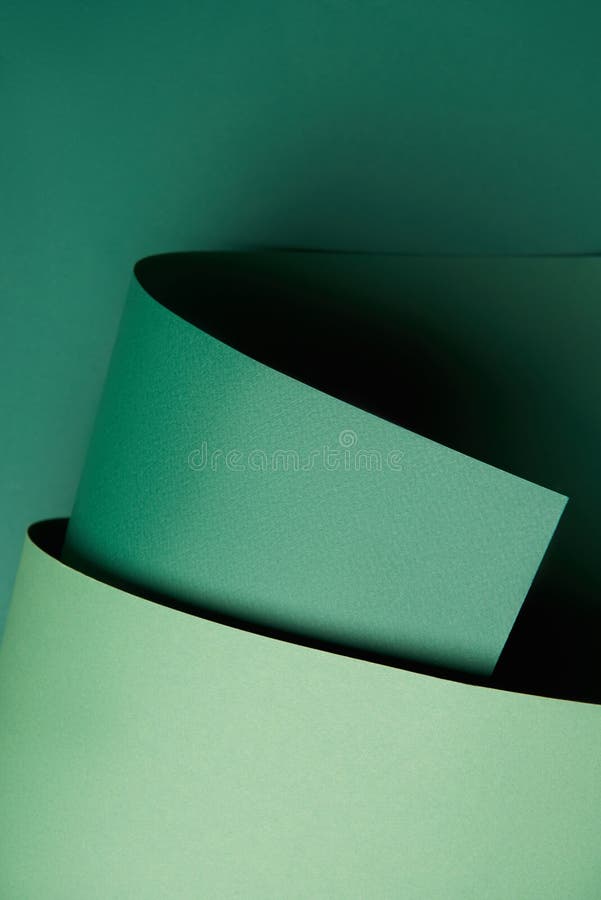 Close-up view of beautiful green creative paper background stock photography