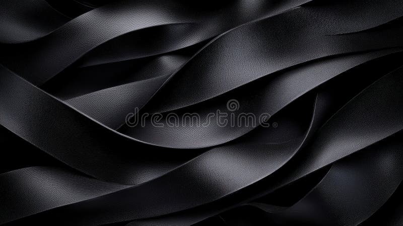A close-up view of a black, textured surface with a wave-like pattern. royalty free stock photos