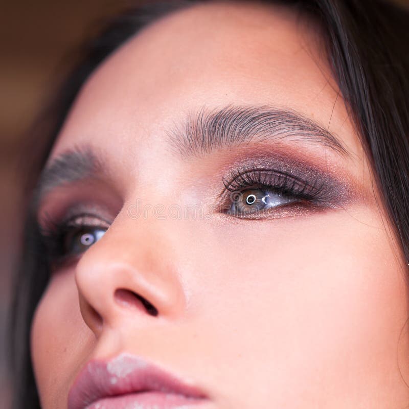 Close up view of blue woman eye with beautiful shades and black royalty free stock photos Close up view of blue woman eye with beautiful shades and black royalty free stock photos