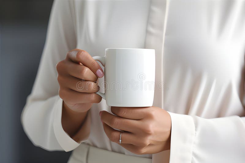 a close-up view of a businesswoman's hand grasping a coffee mug in a well-lit break room. Pay attention to the details, such as the texture of the mug and the subtle play of light and shadows on the hand, to convey a genuine and relatable atmosphere. Incorporate neutral colors to maintain a professional aesthetic, and ensure that the composition remains focused on the hand while avoiding any facial features, catering to a diverse range of promotional and corporate materials. AI Generated. a close-up view of a businesswoman's hand grasping a coffee mug in a well-lit break room. Pay attention to the details, such as the texture of the mug and the subtle play of light and shadows on the hand, to convey a genuine and relatable atmosphere. Incorporate neutral colors to maintain a professional aesthetic, and ensure that the composition remains focused on the hand while avoiding any facial features, catering to a diverse range of promotional and corporate materials. AI Generated