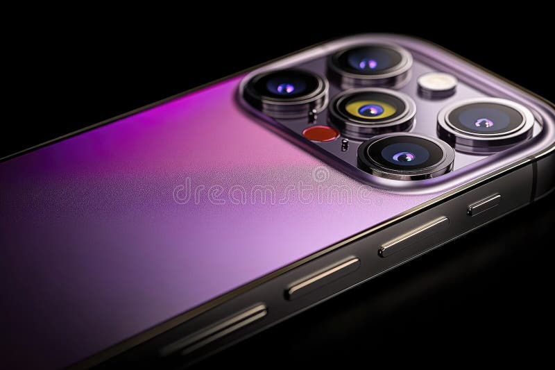 A close-up view of a cell phone s camera lens, suitable for use in technology and electronics-related contexts. AI generated