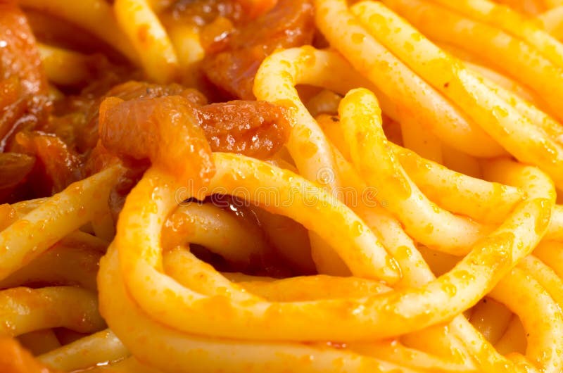 Closeup View of the Cooked Spaghetti with Onion Sauce Stock Photo Image of food, onion 81769162