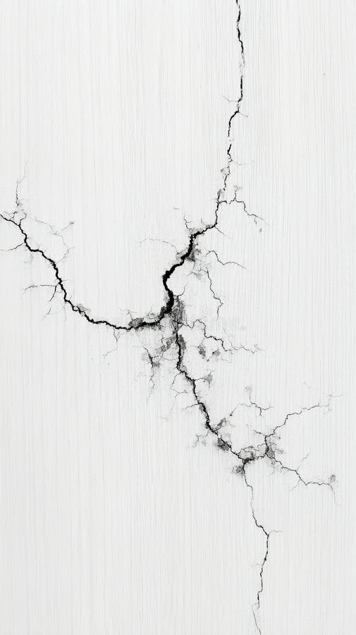 Displaced Fracture on White Surface Showing Intricate Crack Patterns and Details royalty free stock photography