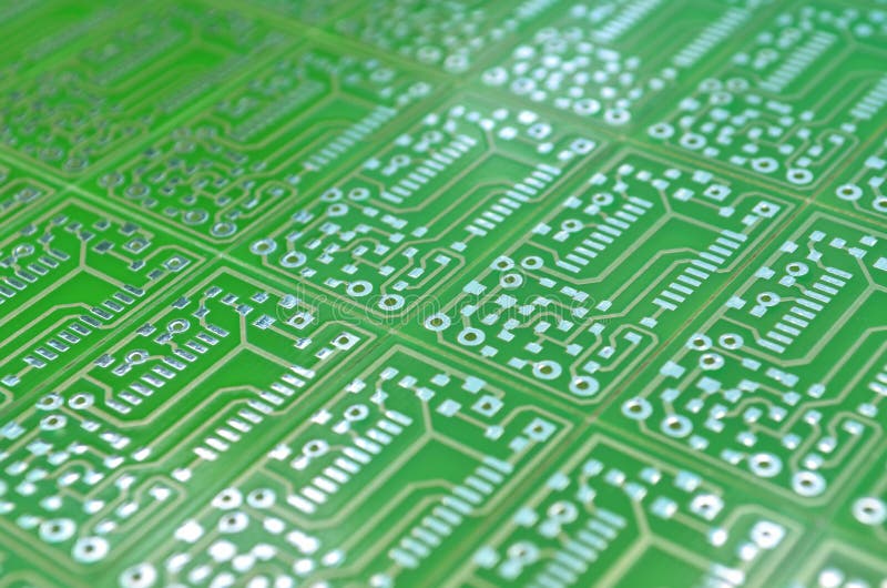 Closeup View of a Green Electronic Circuit Boards As a Background Stock Photo Image of