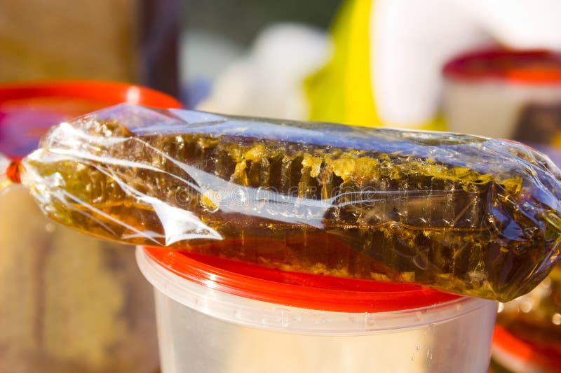 Close up view of Honeycomb for sale royalty free stock images