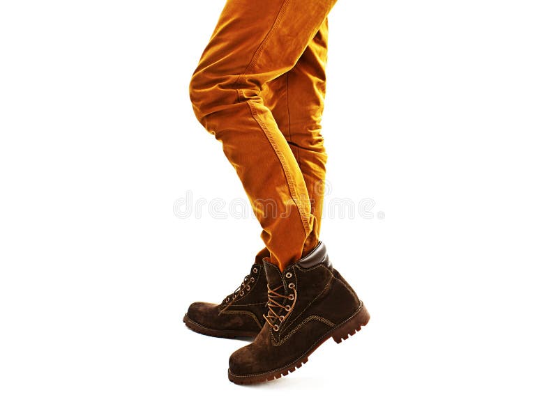 Close-up view of man's leather shoes royalty free stock images