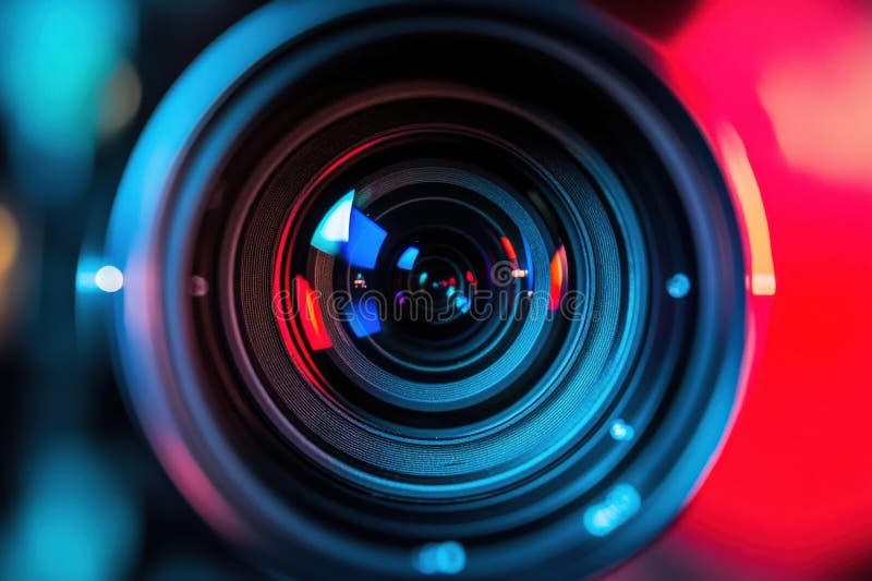 Close-up View of a Modern Camera Lens stock illustration