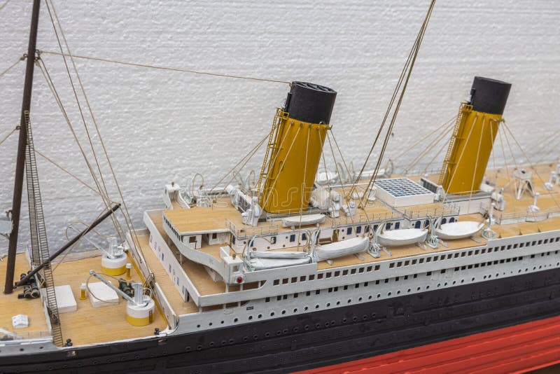 Close Up View of Part of Wooden Titanic Ship Model. Beautiful Wooden Titanic  Hobby Model Isolated Stock Photo - Image of model, machine: 228914204