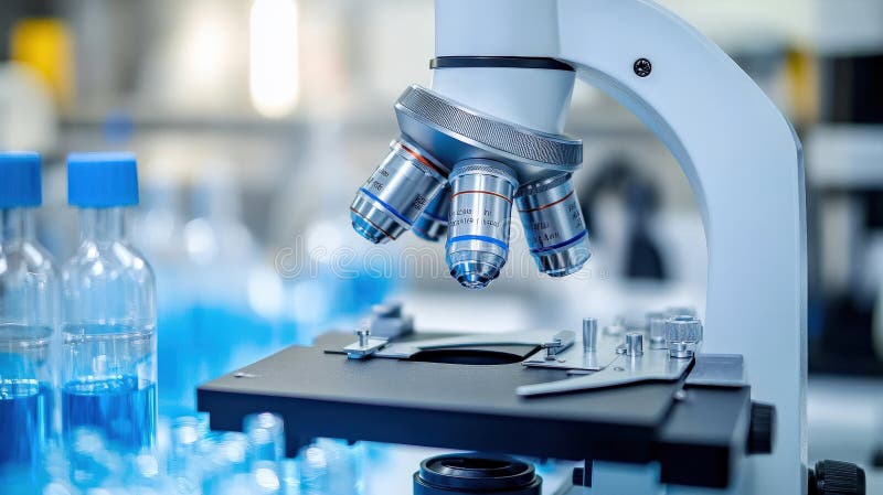 Advanced Microscopy in a Modern Laboratory royalty free illustration