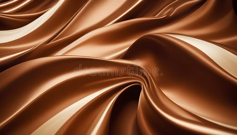 Close-up view of smooth, flowing waves of milk chocolate and white chocolate, creating a luxurious and indulgent texture vector illustration