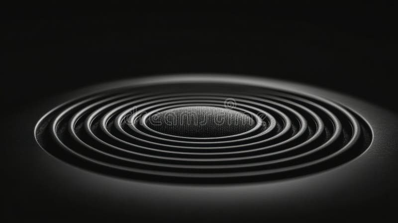 A close-up view of a speaker grille, showcasing its circular design and textured surface. royalty free stock photography