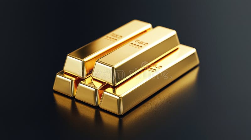 Stack of Shiny Gold Bars royalty free illustration