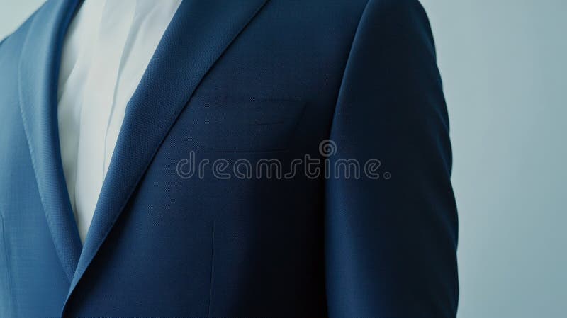 Tailor making new bespoke suit jacket for client stock image